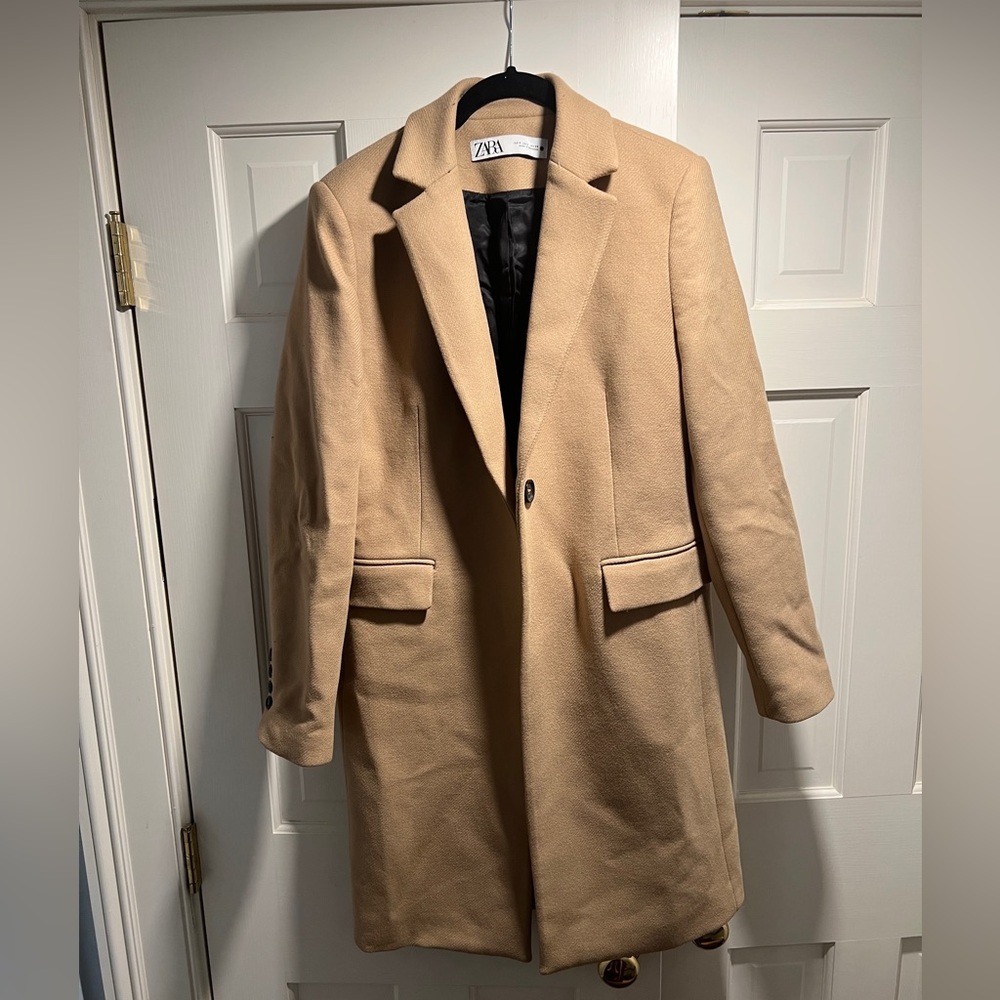 Zara Camel Colored Overcoat